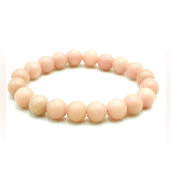 146.85CT 10mm Natural Pink Opal Stretchable Bracelet - Picture 1 of 14